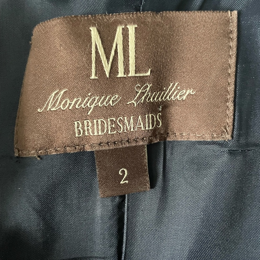 Navy Blue, Monique Lhuillier floor-length dress, size 2, length altered - Picture 5 of 6